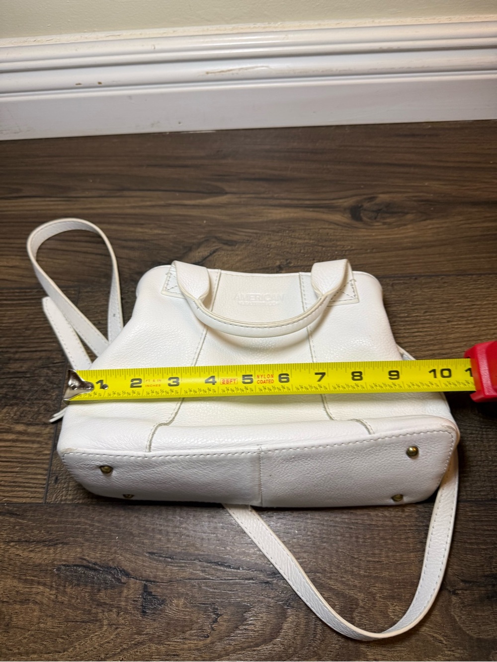 American Leather Co. Ada Triple Entry Satchel White Leather Crossbody Bag - Picture 9 of 10